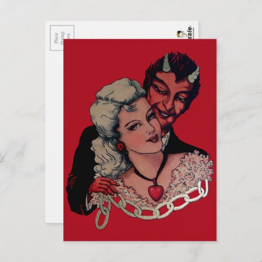 Valentijnsdag Devil Briefkaart (Voorkant / Achterkant)