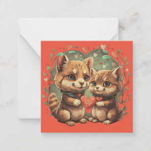 Valentijnsdag dieren verliefd notitiekaartje