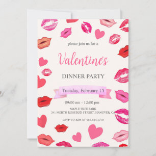 Valentijnsdag Dinner Party Kaart
