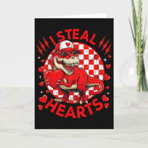 Valentijnsdag Dinosaur T-rex Liefhebber Ik Steel H Kaart