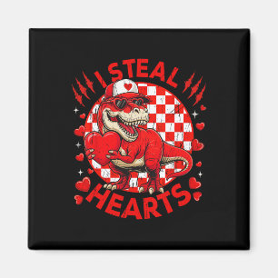 Valentijnsdag Dinosaur T-rex Liefhebber Ik Steel H Magneet