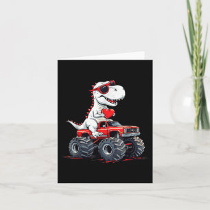 Valentijnsdag dinosaurus monstertruck met hart B Kaart