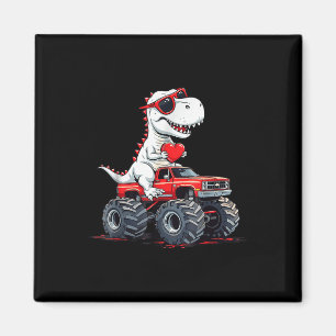 Valentijnsdag dinosaurus monstertruck met hart B Magneet