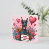 Valentijnsdag - Dobermann 1 - Kaart (Staand voorkant)