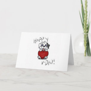 Valentijnsdag Dog Cartoon Card Feestdagen Kaart