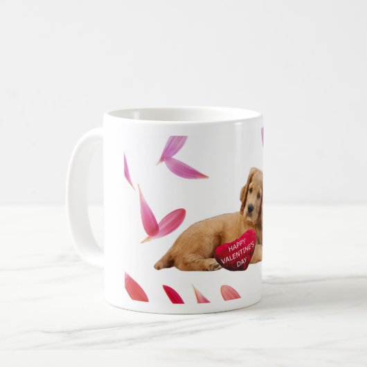 Valentijnsdag Dog Foto Koffiemok (Voorkant links)