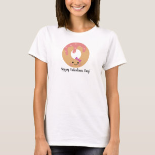 Valentijnsdag Donut en Belegd Meisje T-shirt