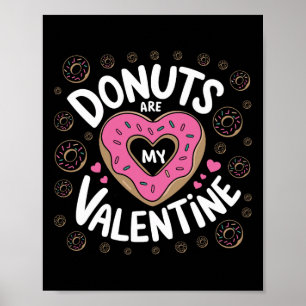 Valentijnsdag donut T-shirt hart zoete donut zijn Poster