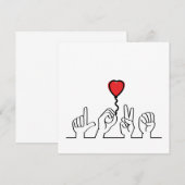 Valentijnsdag. Doof, gebarentaal love - liefde. (Voorkant / Achterkant)