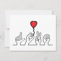 Valentijnsdag. Doof, gebarentaal love - liefde.