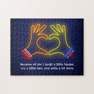 Valentijnsdag door jou neon legpuzzel