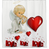 Valentijnsdag douchegordijn, liefde, engel douchegordijn (Voorkant)