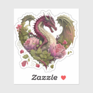 Valentijnsdag Dragon Heart Sticker