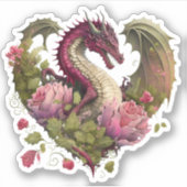 Valentijnsdag Dragon Heart Sticker (Voorkant)