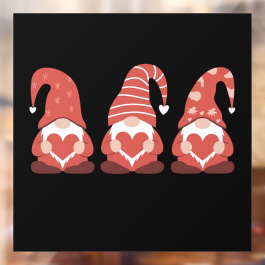 Valentijnsdag Drie Schattigee kabouters die het ha Raamsticker (Vel 2)