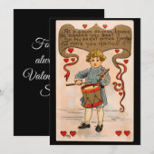 Valentijnsdag Drummer Boy  Feestdagenkaart (Voorkant / Achterkant)