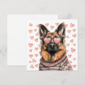 Valentijnsdag Duitse herder Feestdagenkaart (Voorkant / Achterkant)