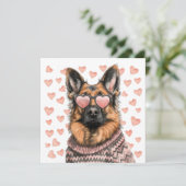 Valentijnsdag Duitse herder Feestdagenkaart (Staand voorkant)