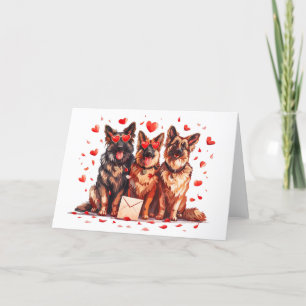 Valentijnsdag Duitse herdershonden Feestdagen Kaart