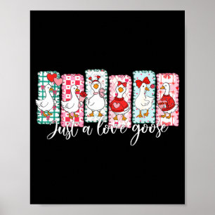 Valentijnsdag Dwaze Gans Liefdes Seizoen Gewoon Ee Poster