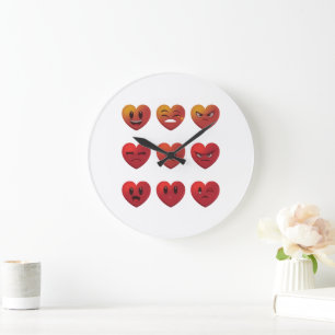 Valentijnsdag Dwaze Gezichten Harten Grappig Grote Klok
