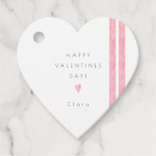 Valentijnsdag Eenvoudige moderne Waterverf hartroz Bedankjes Labels