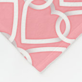 Valentijnsdag, elegant modern hartenpatroon fleece deken (Hoek)