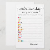 Valentijnsdag Emoji Pictionary game met Answers (Voorkant / Achterkant)