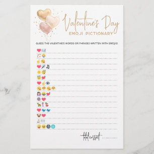 Valentijnsdag Emoji Pictionary game met Answers
