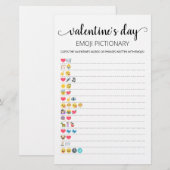 Valentijnsdag Emoji Pictionary game met Answers (Voorkant / Achterkant)