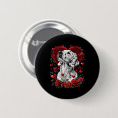 Valentijnsdag Engelse Setter-hond Ronde Button 5,7 Cm (Voorkant /achterkant)