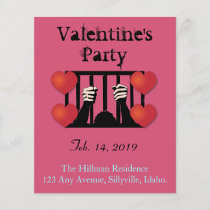 Valentijnsdag Feestje Gevangene Flyer