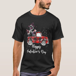 Valentijnsdag Flamingo Red Truck T-Shirt