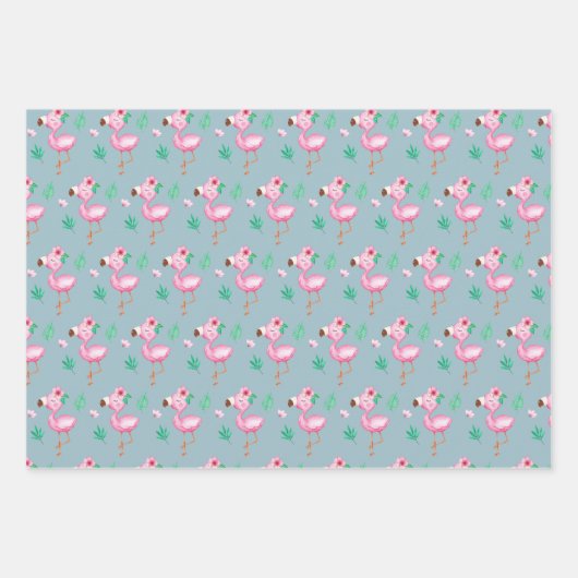 Valentijnsdag Flamingo Wrapping Paper Sheets (Voorkant 3)