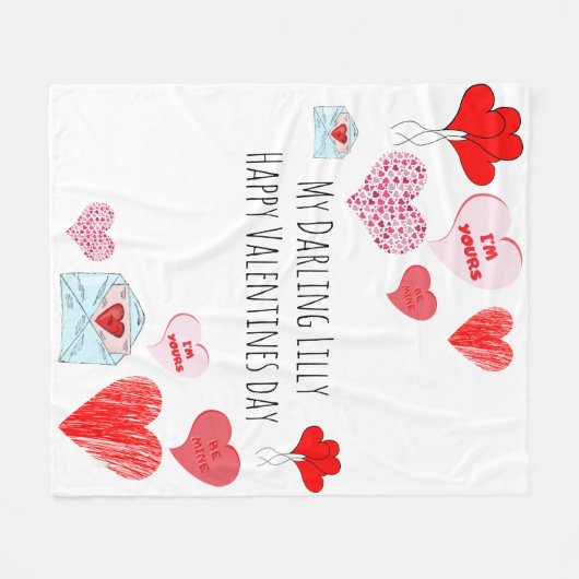Valentijnsdag Fleece Deken (Voorkant (Horizontaal))
