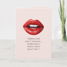 Valentijnsdag Flirterige Rode Lippen Liefdeskaart