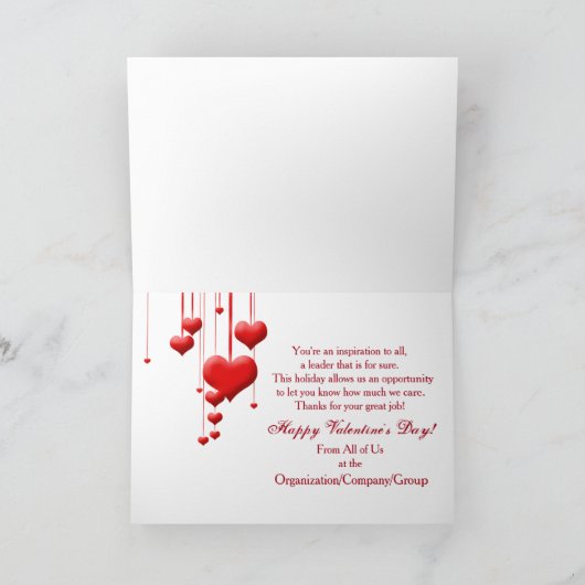 Valentijnsdag-Floating Hearts / Stars - VAN ALL-US Feestdagen Kaart (Binnen)