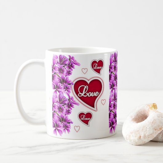 Valentijnsdag Floral Mokken (Met donut)