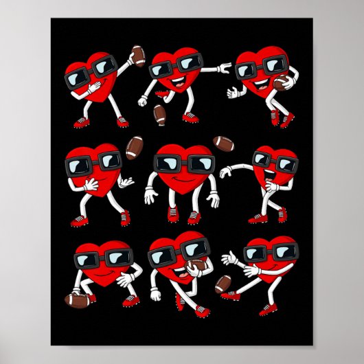 Valentijnsdag Football Harde Quarterback Receiver Poster (Voorkant)