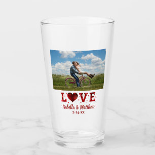 Valentijnsdag Foto Cute Couple Heart Love Glas