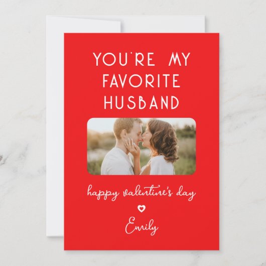 Valentijnsdag Foto Jij bent mijn favoriete echtgen Feestdagenkaart (Voorkant)