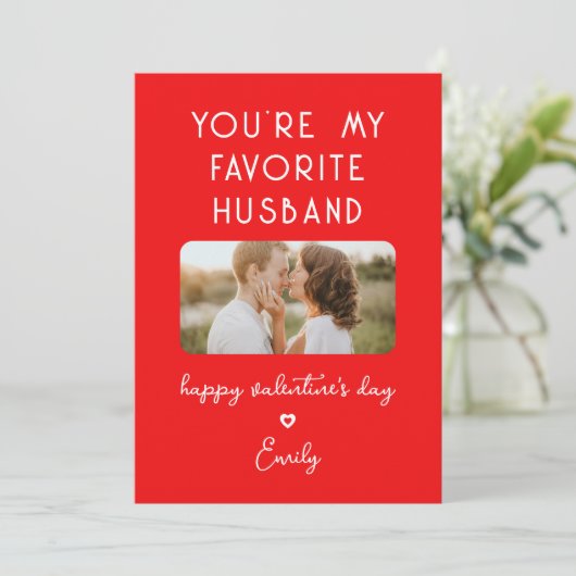 Valentijnsdag Foto Jij bent mijn favoriete echtgen Feestdagenkaart (Staand voorkant)