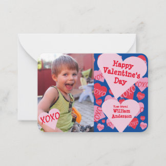 Valentijnsdag Foto Klaslokaal XOXO Sweethearts Notitiekaartje