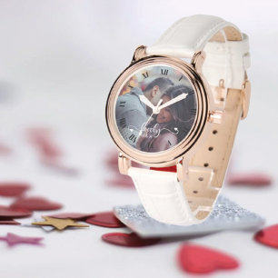 Valentijnsdag Foto rood, aangepast Horloge