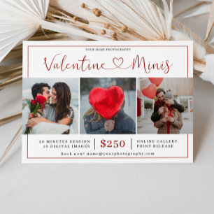 Valentijnsdag Fotografie Mini Sessie Marketing Notitiekaartje