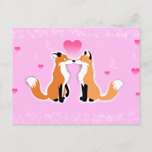 Valentijnsdag Foxes Feestdagenkaart
