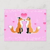 Valentijnsdag Foxes Feestdagenkaart (Voorkant)