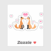 Valentijnsdag Foxes Sticker (Vel)
