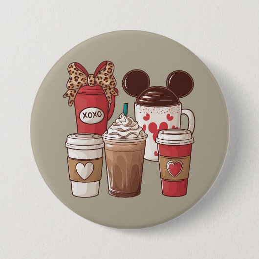 Valentijnsdag Funny Latte Coffee Lover Ronde Button 7,6 Cm (Voorkant)