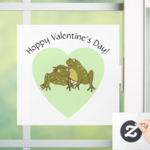 Valentijnsdag Funny Schattige Hoppy Frogs In Love Raamsticker